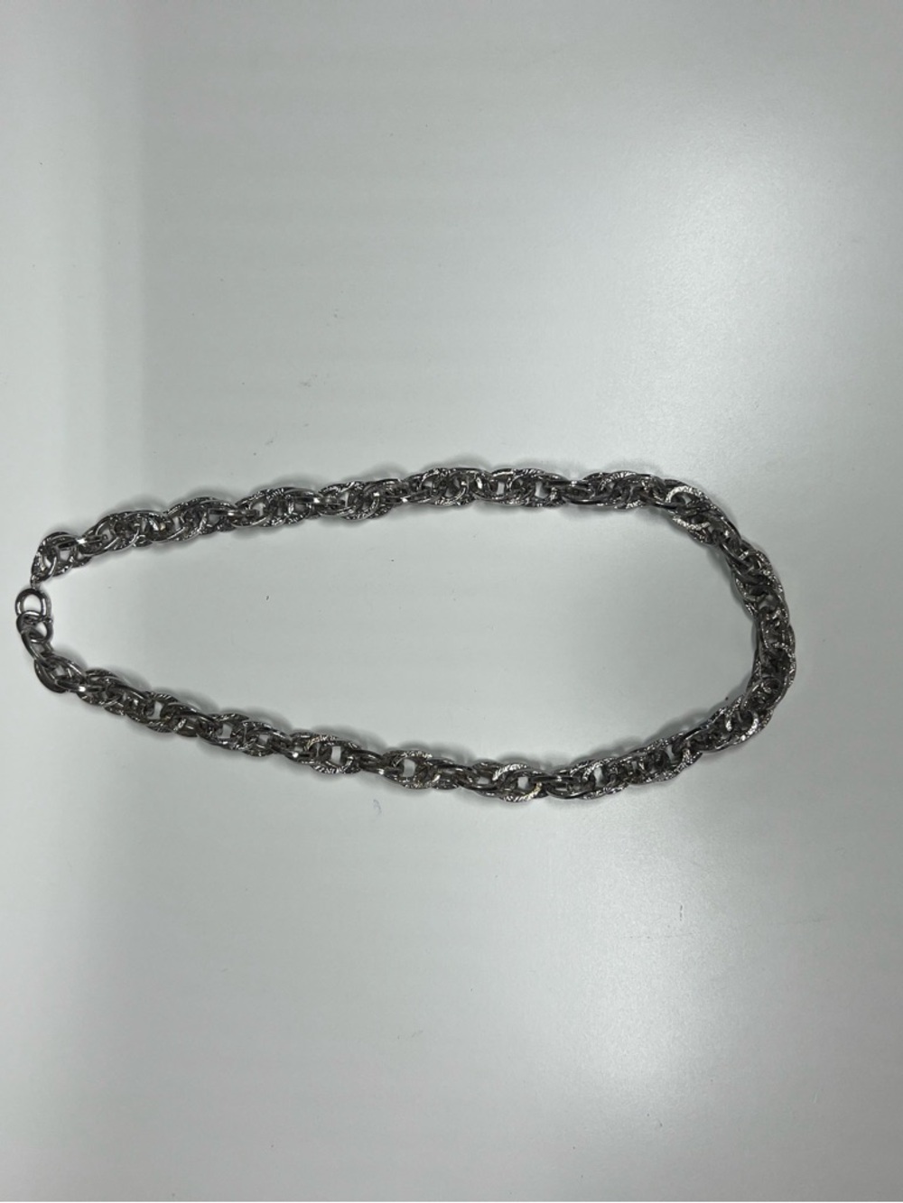 Sterling-Look Silver Rope Chain Necklace - Picture 3 of 4